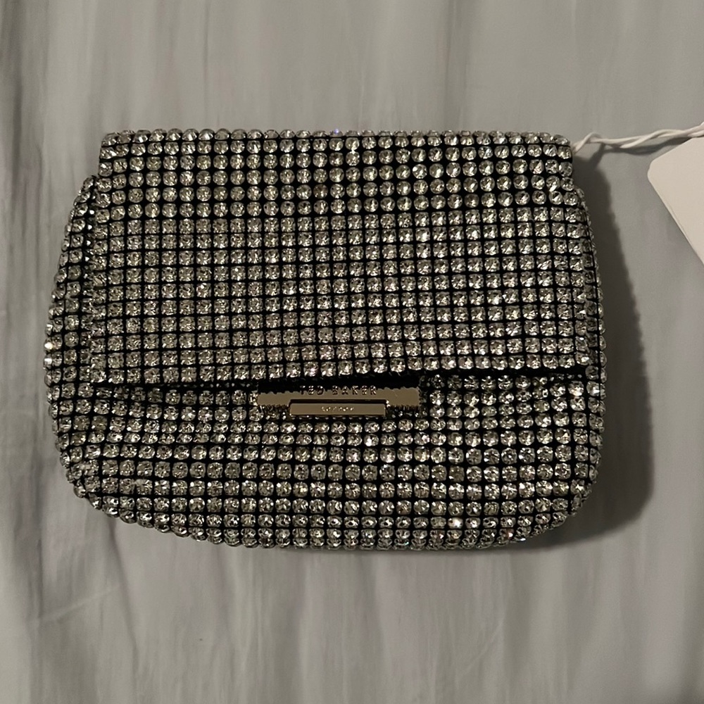 Ted Baker Crystal Clutch Bag Silver